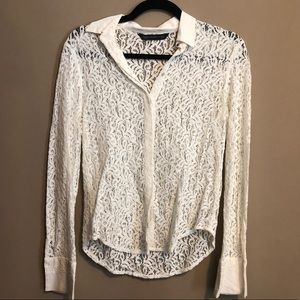 Classy Zara white lace long sleeve top 💕